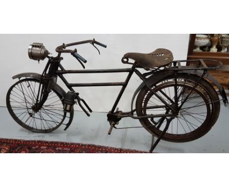 Vintage motorbike frame, with Broadhurst front headlamp