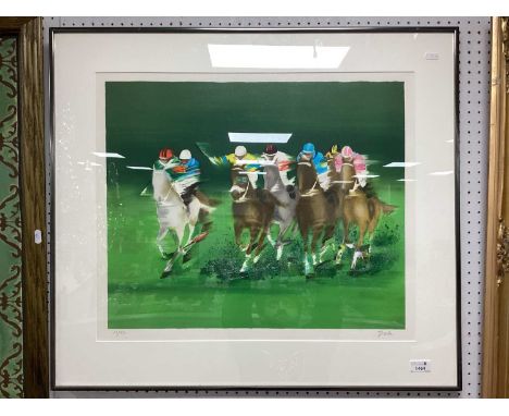 Victor Spahn - 'Arrive De Course', Ltd edition colour print of 250 46 x 55.5cm signed lower right, details verso.
