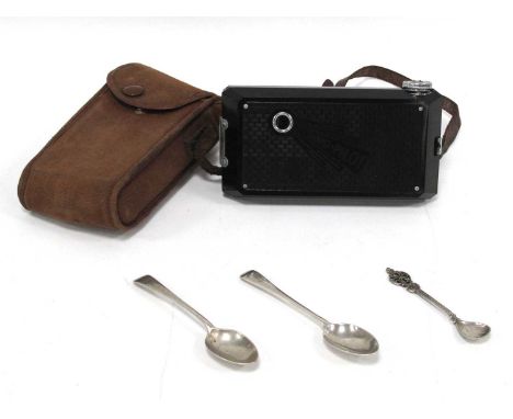 Soho-Pilot Camera, two English Silver teaspoons, another TK600.