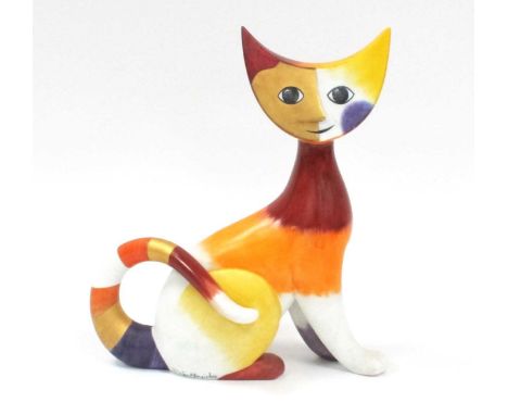 A Large Goebel Cat Figure Signed R. Wachtmeister 'Luisa' 24.5cm high.Small loss to paint at bottom of face and to one ear.