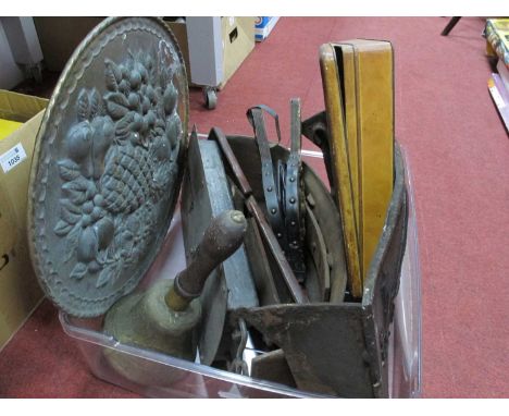 Brass Hand Bell, Salter scale, fire frets, first aid box.