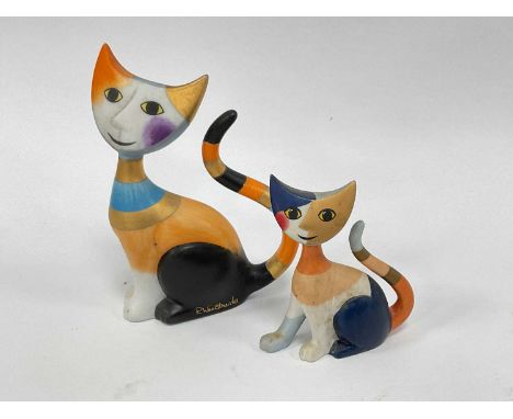 Two Small Goebel Cat Figures Signed R. Wachtmeister, one marked 'Franco' the other 'Claudia'.