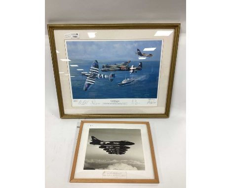 Philip West 'Rule Britannia' Ltd Edition Colour Print of 1000, 25.5 x 40cm signed by three leaders/commanders and artists, Bl