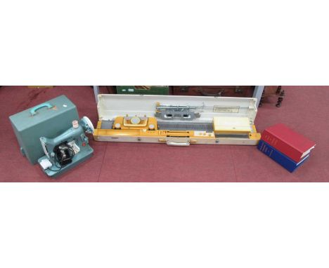 Empisal Knitmaster Knitting Machine, a similar boxed, Singer sewing machine (untested, sold for parts only), (3).