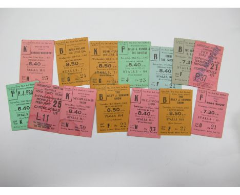 Early/Mid 1960's Concert Ticket Stubs: A good collection of sixteen obtained from the Gaumont and Sheffield City Hall: Artist