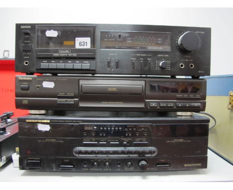 Audio: A Marantz Stereo Double Cassette Deck SD415, a Denon Stereo Cassette Type Deck DR-171, a Technics Compact Discs Player
