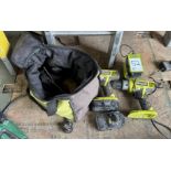 2 Ryobi Rechargeable Drills, charger and bag