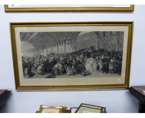 AFTER W.P.FRITH, THE RAILWAY STATION, FOLIO ENGRAVING. 56x121cms