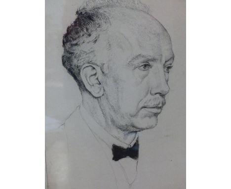 EMIL ORLICK, ETCHING, PORTRAIT OF RICHARD STRAUSS, SIGNED AND DATED, 1917.