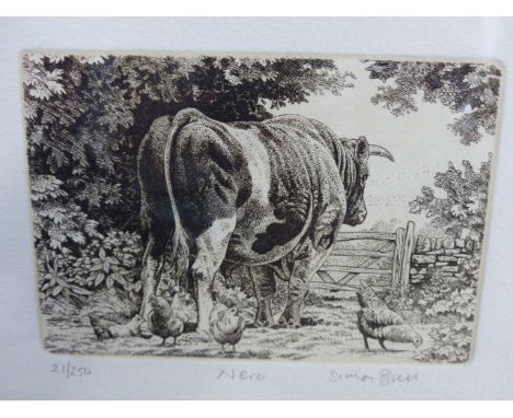 KUNO BRINKS (DUTCH 1908-1992) JAVANESE BUFFALO, PENCIL, SIGNED ETCHING TOGETHER WITH FIVE OTHER ETCHINGS OF ANIMAL SUBJECTS B