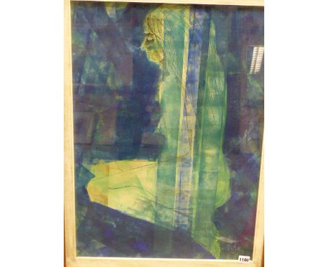 (ARR) I GRACCO, PORTRAIT OF A NUDE, SIGNED AND DATED '70, MIXED MEDIA, 70 X 50CM