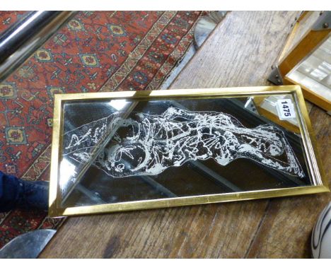 A SIGNED JOHN HUTTON ACID ETCHED MIRROR, CIRCA 1950'S