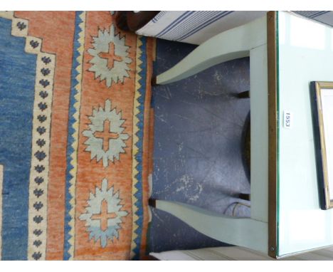 A PAIR OF CONTINENTAL BRASS MOUNTED AND PAINTED LAMP TABLES 