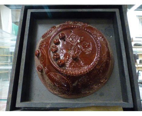 AN UNUSUAL MIDDLE EASTERN POTTERY BOWL SCULPTURE INSCRIBED VERSO MOOSA, OMAR, CERAMIC ON BOARD, OMAN 2007