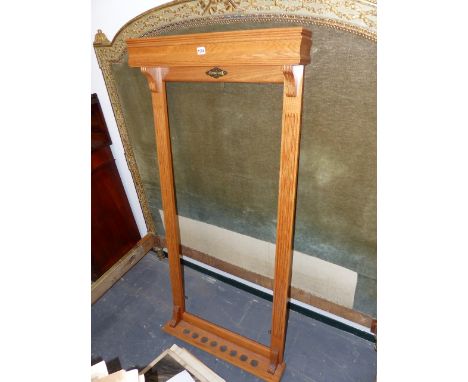 AN AMERICAN "BRUNSWICK" POOL OAK CUE STICK STAND
