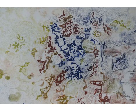 (ARR) ANTHONY GROSS, WATER THROUGH TREES, COLOUR ETCHING, SIGNED, TITLED AND NUMBERED 5/70, 27.5 X 37.5CM (UNFRAMED)