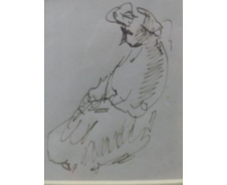 (ARR) EDWARD ARDIZZONE, PEN AND INK SKETCH PORTRAIT OF A SEATED LADY, 9 X 7CM