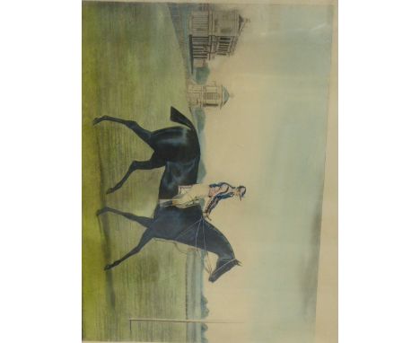AFTER JAMES POLLARD, A PAIR OF HAND COLOURED PRINTS OF JOCKEYS ONE MATILDA,THE OTHER JERRY AND A SIMILAR COACHING PRINT