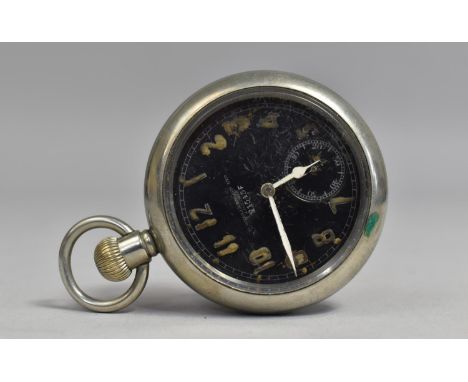 A Black Faced Button Wind Military Pocket Watch having Subsidiary Dials, Black Face Marked for H Williamson Ltd London, No 21