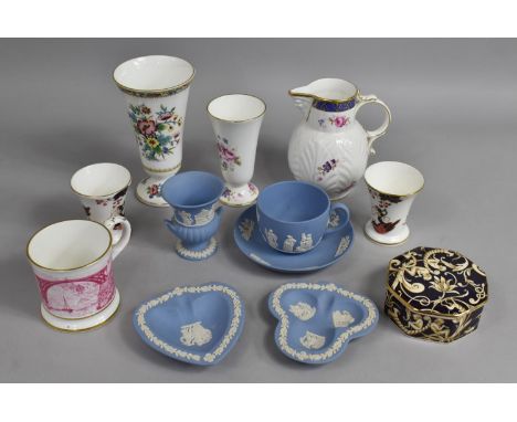 A Collection of Various Ceramics to comprise Four Pieces of Wedgwood Jasperware to include Cup and Saucers, Dishes, Vase, tog