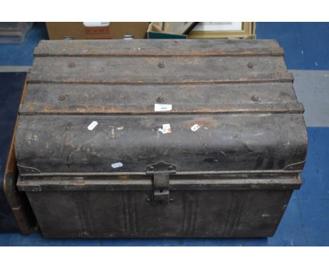 A Vintage Metal Trunk, 64x47x44cm 