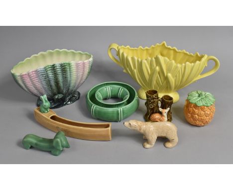 A Collection of Various Mid/Late 20th Century Ceramics to comprise Sylvac Polar Bear, Dog, Planters, Pineapple Pot, Poole Dem