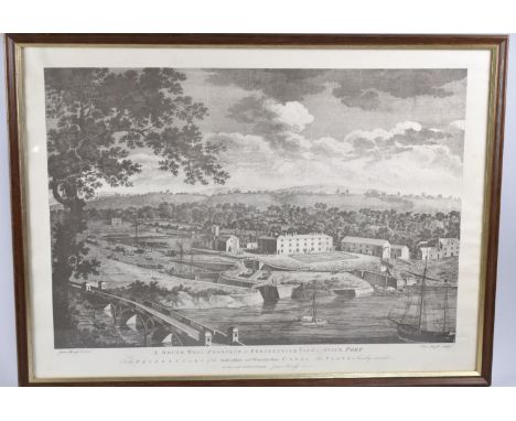 A Framed Print Engraving, a South West Prospect of Perspective View of Stour Port... , 52x37cms 