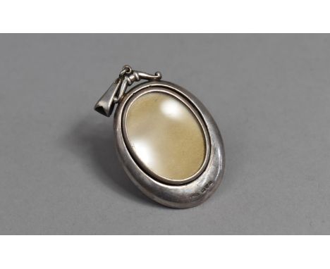 A Silver and Black Enamel Mourning Locket Pendant, Chester Hallmark 