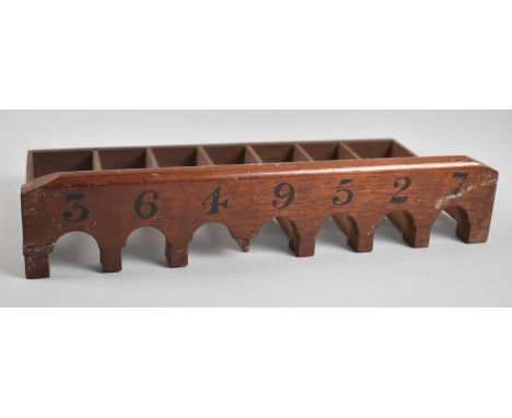 A Late Victorian Mahogany Bagatelle Table Accessory with Numbered Pockets, 38cms Wide 