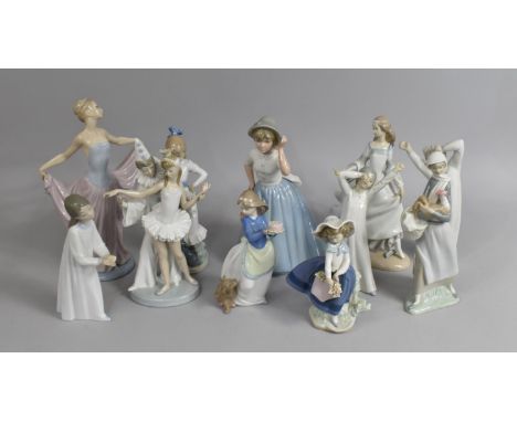A Collection of Various Spanish Figures to comprise Examples by Lladro and Nao, Most with Condition Issues 