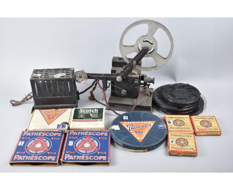 A Vintage Pathescope Projector and Films to include Mickey Mouse, Felix the Cat Etc 