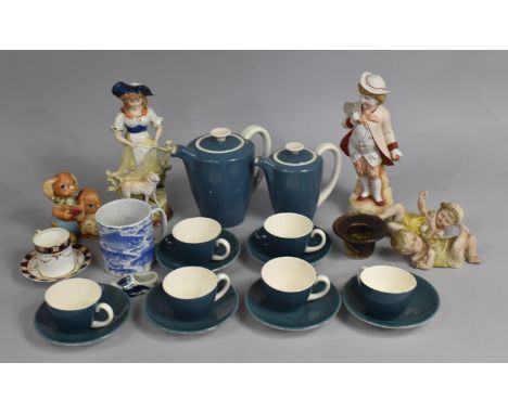 A Collection of Various Ceramics to comprise Poole Coffee Set, Bisque Figures, Spode Fisherman Mug (Condition Issues) 