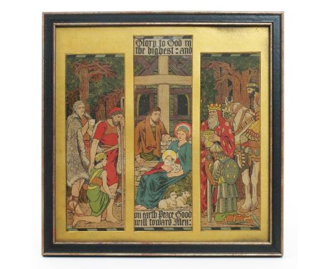 George Heywood Sumner (1853-1940) Glory to God - Adoration of the Magi lithograph on paper, framed signed lower left corner i