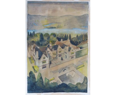 Mackay Hugh Baillie Scott, (1865-1945), manner of Little Thakeham, 1911 watercolour  on paper architectural design, unframed 