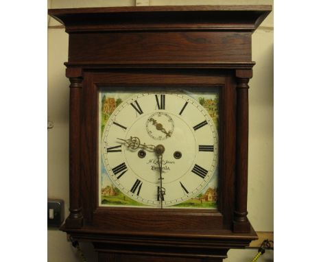 RECASED 19TH CENTURY OAK 8 DAY LONG CASE CLOCK marked: H.L. & R. Jones, Llandeilo, (probably recased by well known furniture 