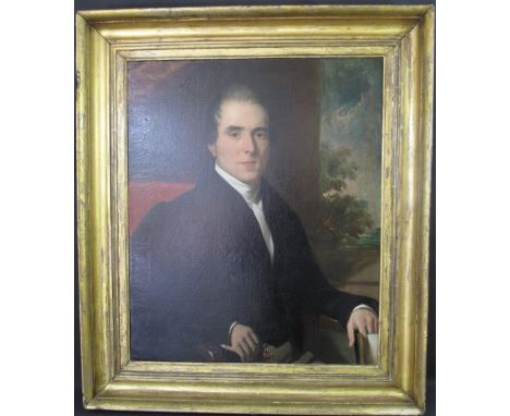 WILLIAM EDWARD FROST, R.A. (British, 1810-1877),'Three-quarter length portrait of Thomas Barlow of Leek, Staffordshire', oils