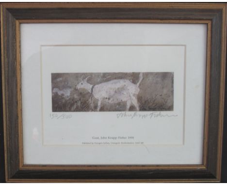 AFTER JOHN KNAPP-FISHER, (British, 1931-2015), 'Goat', signed in pencil and in the plate, with date: 1990, limited edition co