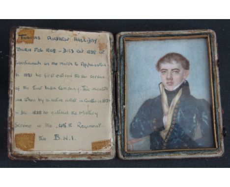 PORTRAIT MINIATURE ON IVORY, THOMAS ANDREW HALLIDAY (1808-1838) formerly of the sea service of the East India Company in the 