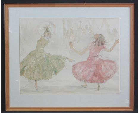 VERA BASSETT, (Welsh, born 1912, Pontardulais, died 1997), full length portrait studies of two ballet dancers, signed in penc