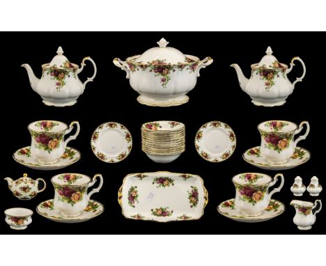 Royal Albert 'Old Country Roses' Extensive Quantity of Dinner and Tea Ware comprising 5 tea pots, 13 each of cups and saucers