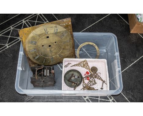 Thos Brown- Chester Antique Brass Eight Day Longcase Clock, square dial, with box of works and four spandrels, bell and keys