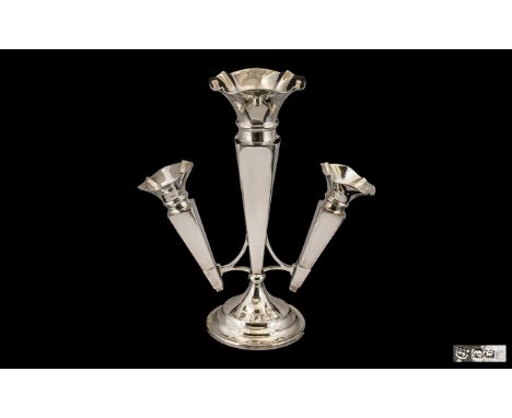 A Nice Quality  1920's Three Branch Sterling Silver Epergne of Tulip Form/Design of excellent proportions. Hallmark Sheffield