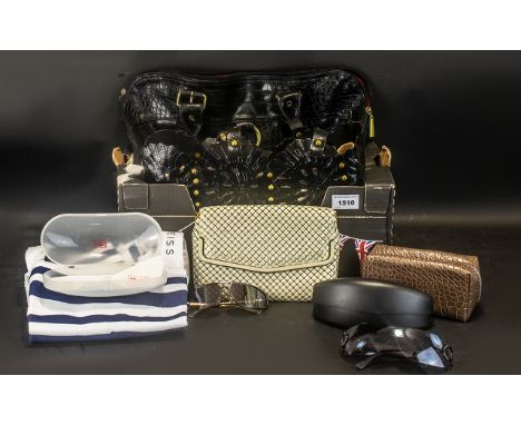 Collection of Ladies Bags &amp; Fashion Sunglasses comprising Michael Kors sunglasses in a case; a large black 'Jackie &amp; 