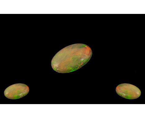 Ethiopian Natural Orange Fire Oval Shaped Opal. Wonderful Colours. Measurements 15.6 x 9.3 x 4.3 mm. 2.37 cts. 
