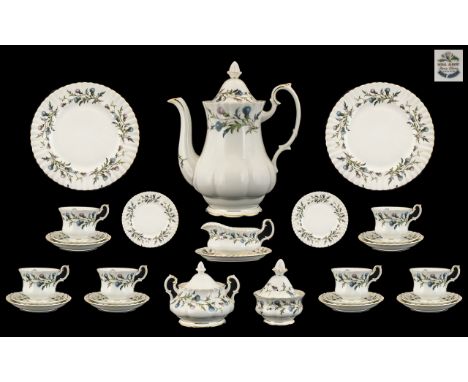 Royal Albert 'Brigadoon' Dinner/Tea Service, comprising: 6 tea cups and saucers, 6 coffee cups and saucers, 6 side plates, 6 