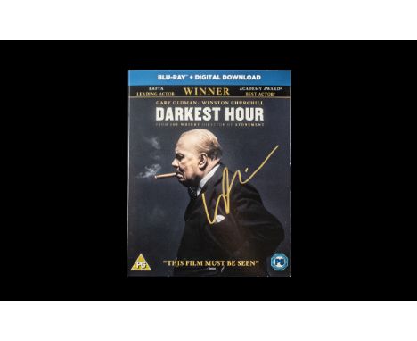 Gary Oldman The Darkest Hour Winston Churchill Signed DVD Bluray Cover. This is something unusual, it is a must for any movie