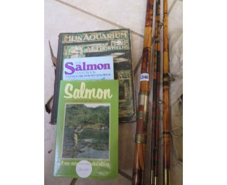A vintage Army & Navy, four piece salmon rod together with three books about fish, including a signed copy of “Salmon” by Art