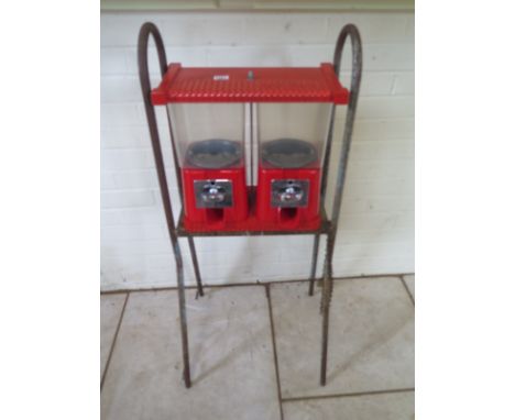 A Vintage Brabo sweet machine on stand, 109cm tall, 44cm wide - stand rusty otherwise generally good 