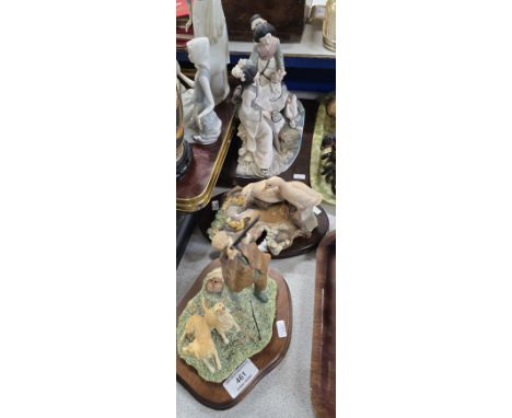 BORDER FINE ART BY R AYRES SKEET SHOOTING, AYNSLEY MASTER CRAFT DUCK ORNAMENT, ORIENTAL DOUBLE FIGURINE ORNAMENT