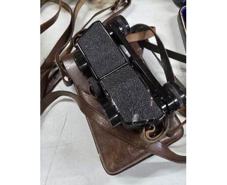 WW1 ERA NEGRETTI &amp; ZAMBRA LONDON MINIATURE CARL ZEISS JENA 6 X 18 TELITA 1449974 MINIATURE SPY BINOCULARS WITH LEATHER CA